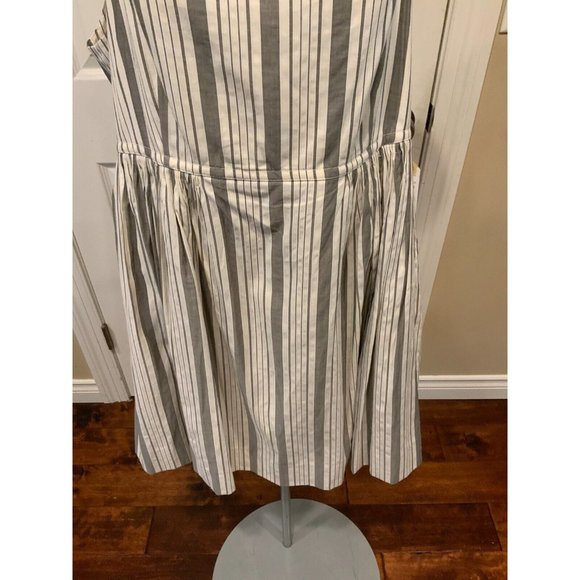 Rebecca Taylor White & Gray Striped Sundress "Empire Dress", Size 16 NWT! - Picture 4 of 8